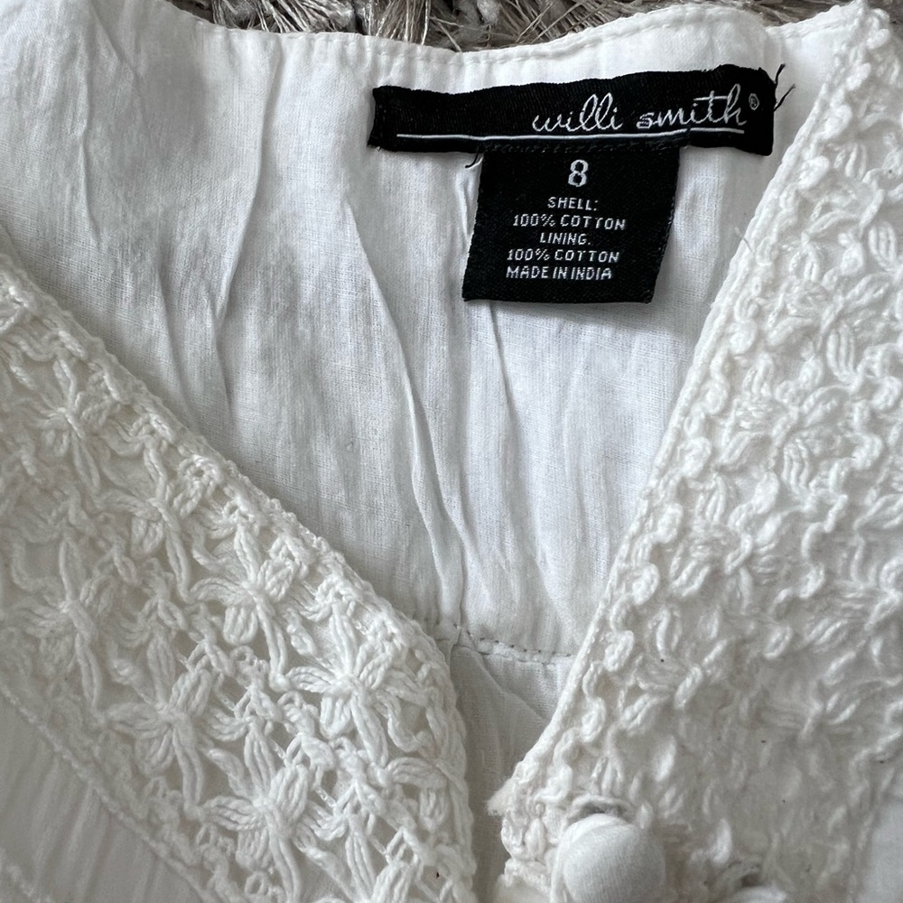 Willi Smith White Crochet-Trim Circle Skirt – Size 8 - Picture 8 of 9